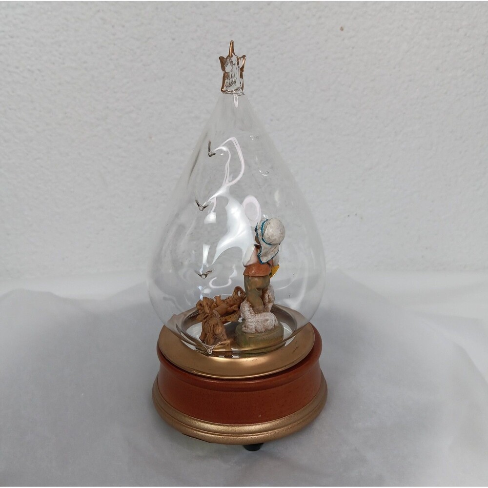Vintage Fontanini Blown Glass Music Box Plays Little Drummer Boy #66114 - Picture 5 of 16